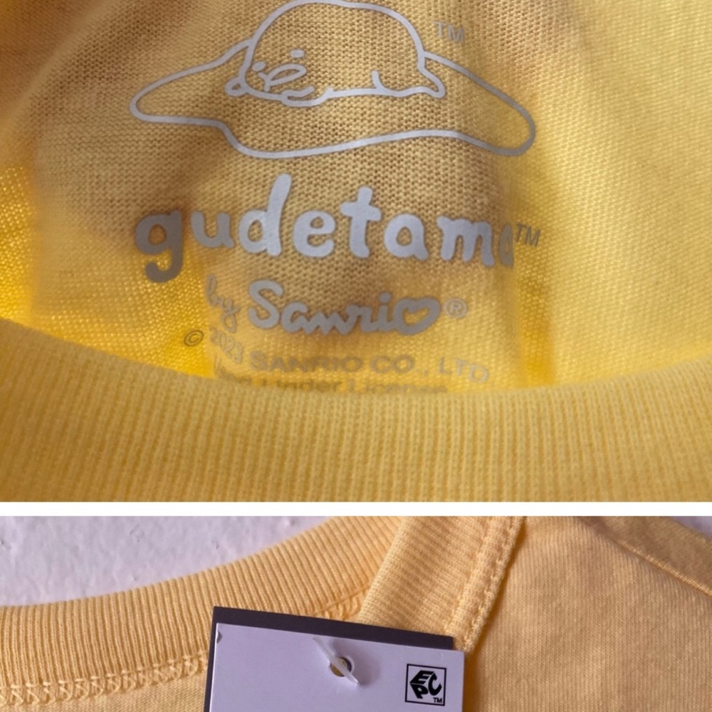Gudetama Short Sleeve woman Sanrio shirts Yellow medium, large, X-Large and XXL. - Picture 5 of 6